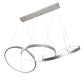 Meyda Lighting Anillo 72" 3-Ring LED Pewter Cascading Pendant Light With White Statuario Idalight Shade