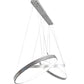 Meyda Lighting Anillo 72" 3-Ring LED Pewter Cascading Pendant Light With White Statuario Idalight Shade