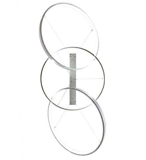 Meyda Lighting Anillo 72" 3-Ring LED Pewter Cascading Pendant Light With White Statuario Idalight Shade