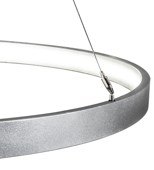 Meyda Lighting Anillo 72" 3-Ring LED Pewter Cascading Pendant Light With White Statuario Idalight Shade