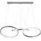 Meyda Lighting Anillo 72" 3-Ring LED Pewter Cascading Pendant Light With White Statuario Idalight Shade