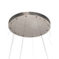 Meyda Lighting Anillo 72" 4-Ring LED Matte Clear Steel Cascading Pendant Light With White Statuario Idalight Shade