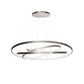 Meyda Lighting Anillo 72" 4-Ring LED Matte Clear Steel Cascading Pendant Light With White Statuario Idalight Shade