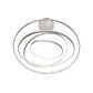 Meyda Lighting Anillo 72" 4-Ring LED Matte Clear Steel Cascading Pendant Light With White Statuario Idalight Shade