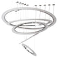 Meyda Lighting Anillo 72" 5-Ring LED Polished Stainless Steel Cascading Pendant Light With Clear White Contrail Mist Idalight Shade