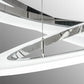 Meyda Lighting Anillo 72" 5-Ring LED Polished Stainless Steel Cascading Pendant Light With Clear White Contrail Mist Idalight Shade