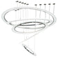 Meyda Lighting Anillo 72" 5-Ring LED Polished Stainless Steel Cascading Pendant Light With Clear White Contrail Mist Idalight Shade