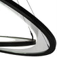 Meyda Lighting Anillo 72" 5-Ring LED Solar Black Ellipse Cascading Pendant Light With Crystal & Contrail Mist Idalight Shade Glass