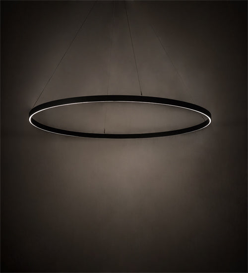 Meyda Lighting Anillo 72" LED Blackwash Halo Pendant Light With White Statuario Idalight Shade