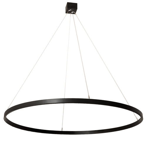 Meyda Lighting Anillo 72" LED Blackwash Halo Pendant Light With White Statuario Idalight Shade