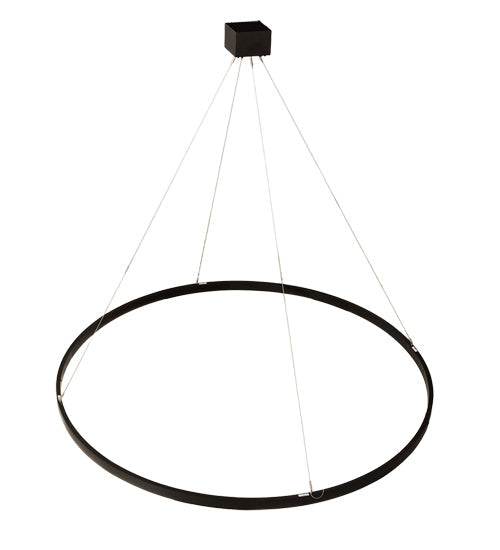 Meyda Lighting Anillo 72" LED Blackwash Halo Pendant Light With White Statuario Idalight Shade