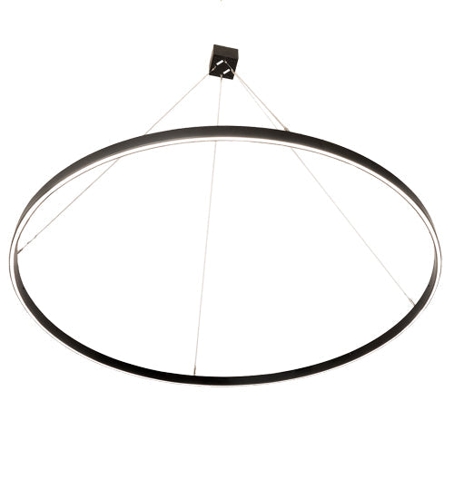 Meyda Lighting Anillo 72" LED Blackwash Halo Pendant Light With White Statuario Idalight Shade
