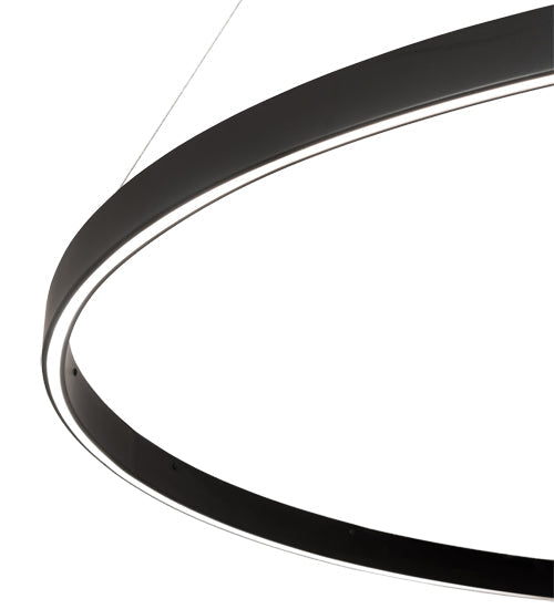 Meyda Lighting Anillo 72" LED Blackwash Halo Pendant Light With White Statuario Idalight Shade