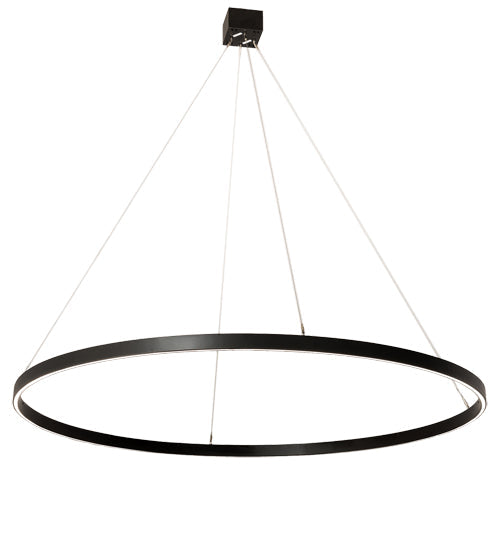 Meyda Lighting Anillo 72" LED Blackwash Halo Pendant Light With White Statuario Idalight Shade