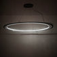 Meyda Lighting Anillo 73" Solar Black Ellipse Island Pendant Light With Crystal Idalight Shade