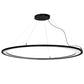 Meyda Lighting Anillo 73" Solar Black Ellipse Island Pendant Light With Crystal Idalight Shade