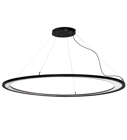 Meyda Lighting Anillo 73" Solar Black Ellipse Island Pendant Light With Crystal Idalight Shade