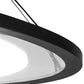 Meyda Lighting Anillo 73" Solar Black Ellipse Island Pendant Light With Crystal Idalight Shade
