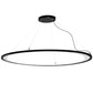 Meyda Lighting Anillo 73" Solar Black Ellipse Island Pendant Light With Crystal Idalight Shade