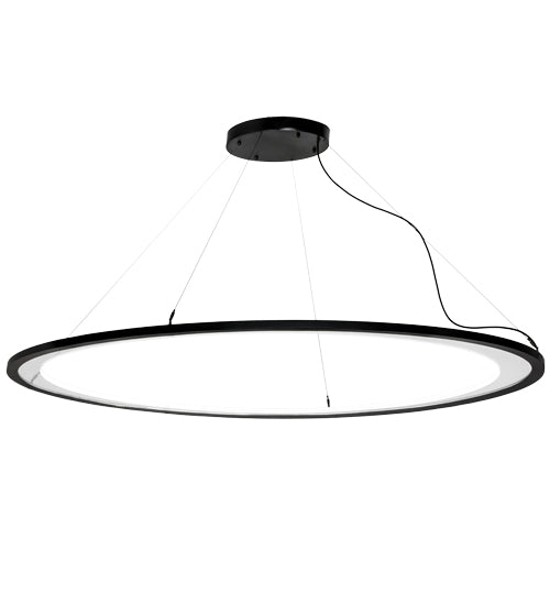Meyda Lighting Anillo 73" Solar Black Ellipse Island Pendant Light With Crystal Idalight Shade