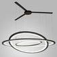 Meyda Lighting Anillo 75" 3-Ring LED Bronze Cascading Pendant Light With Frosted Clear Contrail Mist Idalight Shade