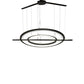 Meyda Lighting Anillo 75" 3-Ring LED Bronze Cascading Pendant Light With Frosted Clear Contrail Mist Idalight Shade