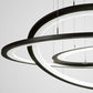 Meyda Lighting Anillo 75" 3-Ring LED Bronze Cascading Pendant Light With Frosted Clear Contrail Mist Idalight Shade