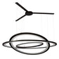 Meyda Lighting Anillo 75" 3-Ring LED Bronze Cascading Pendant Light With Frosted Clear Contrail Mist Idalight Shade