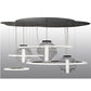 Meyda Lighting Anillo 84" 4-Light LED Solar Black Bola Cascading Pendant Light With Contrail Mist Idalight Shade