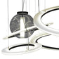 Meyda Lighting Anillo 84" 4-Light LED Solar Black Bola Cascading Pendant Light With Stauario Idalight and Crystal Idalight Shade