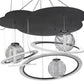 Meyda Lighting Anillo 84" 4-Light LED Solar Black Bola Cascading Pendant Light With Stauario Idalight and Crystal Idalight Shade