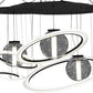 Meyda Lighting Anillo 84" 4-Light LED Solar Black Bola Cascading Pendant Light With Stauario Idalight and Crystal Idalight Shade