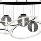 Meyda Lighting Anillo 84" 4-Light LED Solar Black Bola Cascading Pendant Light With Stauario Idalight and Crystal Idalight Shade