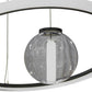 Meyda Lighting Anillo 84" 4-Light LED Solar Black Bola Cascading Pendant Light With Stauario Idalight and Crystal Idalight Shade