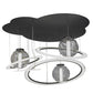Meyda Lighting Anillo 84" 4-Light LED Solar Black Bola Cascading Pendant Light With Stauario Idalight and Crystal Idalight Shade