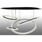 Meyda Lighting Anillo 84" 4-Light LED Solar Black Tilt Cascading Pendant Light With Statuario Idalight Shade