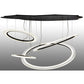 Meyda Lighting Anillo 84" 4-Light LED Solar Black Tilt Cascading Pendant Light With Statuario Idalight Shade