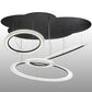 Meyda Lighting Anillo 84" 4-Light LED Solar Black Tilt Cascading Pendant Light With Statuario Idalight Shade