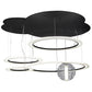 Meyda Lighting Anillo 84" 4-Light LED Solar Black Uno Bola Cascading Pendant Light With Stauario Idalight and Crystal Idalight Shade