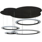 Meyda Lighting Anillo 84" 4-Ring LED Solar Black Cascading Pendant Light With Crystal Idalight Shade Glass