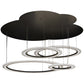 Meyda Lighting Anillo 84" 4-Ring LED Solar Black Cascading Pendant Light With Crystal Idalight Shade Glass