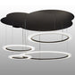 Meyda Lighting Anillo 84" 4-Ring LED Solar Black Cascading Pendant Light With Crystal Idalight Shade Glass
