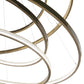 Meyda Lighting Anillo 84" 5-Ring LED Brass Tint Cascading Chandelier With Clear Frustum Idalight Shade