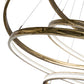 Meyda Lighting Anillo 84" 5-Ring LED Brass Tint Cascading Chandelier With Clear Frustum Idalight Shade