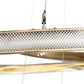 Meyda Lighting Anillo 84" 5-Ring LED Brass Tint Cascading Chandelier With Clear Frustum Idalight Shade