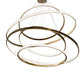 Meyda Lighting Anillo 84" 5-Ring LED Brass Tint Cascading Chandelier With Clear Frustum Idalight Shade