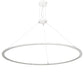 Meyda Lighting Anillo 84" LED Glossy White Gemini Pendant Light With White Frosted Contrail Mist Idalight Shade Glass