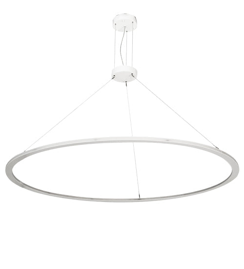 Meyda Lighting Anillo 84" LED Glossy White Gemini Pendant Light With White Frosted Contrail Mist Idalight Shade Glass