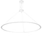 Meyda Lighting Anillo 84" LED Glossy White Gemini Pendant Light With White Frosted Contrail Mist Idalight Shade Glass