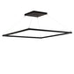 Meyda Lighting Anillo 85" LED Flat Black Quadrato Pendant Light With White Statuario Idalight Shade